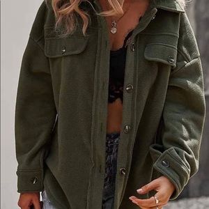 Olive Green Polar Fleece Shacket